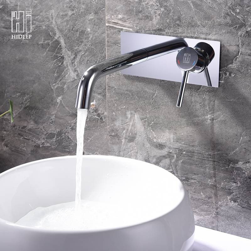 In-wall Brass Chrome Cold And Hot Water Tap Bathroom Basin Faucet